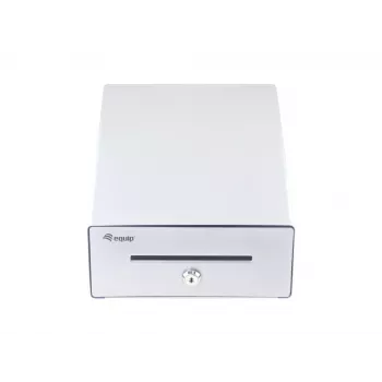 Cajón portamonedas Equip para sistemas de caja (POS), 4 compartimentos para billetes / 4 para monedas, ranuras para monedas extraíbles, conexión RJ11, aluminio