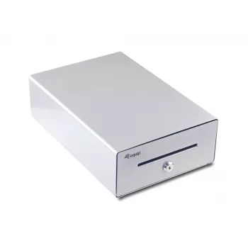 Cajón portamonedas Equip para sistemas de caja (POS), 4 compartimentos para billetes / 4 para monedas, ranuras para monedas extraíbles, conexión RJ11, aluminio