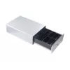 Cajón portamonedas Equip para sistemas de caja (POS), 4 compartimentos para billetes / 4 para monedas, ranuras para monedas extraíbles, conexión RJ11, aluminio