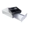 Cajón portamonedas Equip para sistemas de caja (POS), 4 compartimentos para billetes / 4 para monedas, ranuras para monedas extraíbles, conexión RJ11, aluminio