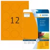 Etiquetas de impresora autoadhesivas HERMA etiquetas neón A4 Ø 60 mm redondas naranja brillante