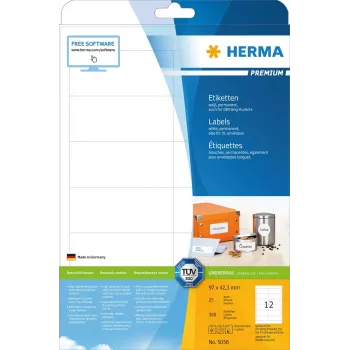 Etiqueta de impresora autoadhesiva HERMA Labels Premium A4 97x42,3 mm