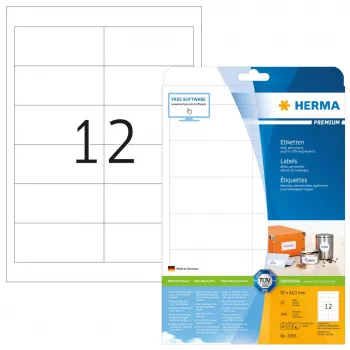 Etiqueta de impresora autoadhesiva HERMA Labels Premium A4 97x42,3 mm