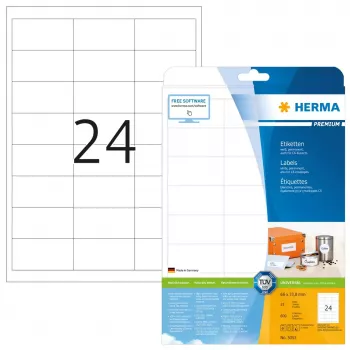 Etiquetas de impresora autoadhesivas HERMA Labels Premium A4 66x33,8 mm