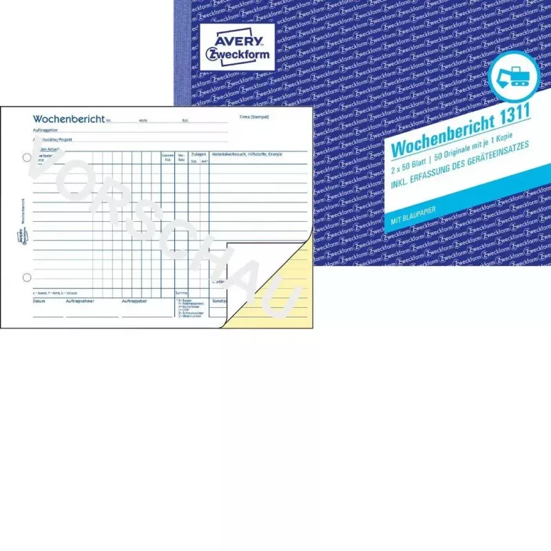 Formulario/libro de contabilidad A5 Avery 1311 50 páginas