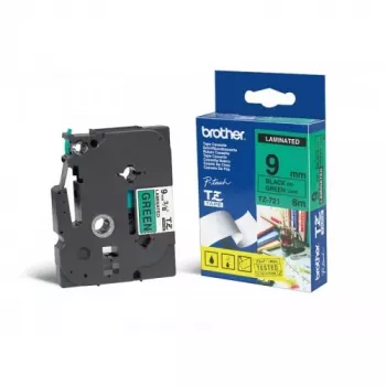 Cinta de rotulación Brother TZ-721 negro sobre verde 9 mm