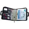 WEDO personal organizer 58 601 — carpeta de documentos de plástico y poliéster para A4 con compartimento para tarjetas de visita, negro