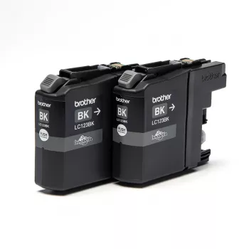 Brother LC123BK pack de 2, negro, tinta pigmentada, 1 ud., 600 páginas, 600 páginas, multipack