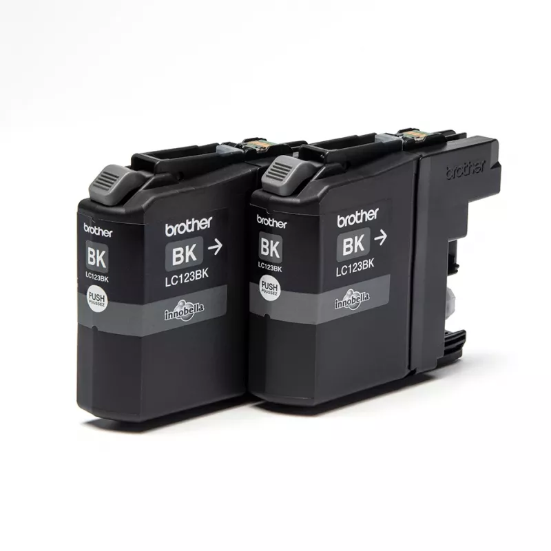 Brother LC123BK pack de 2, negro, tinta pigmentada, 1 ud., 600 páginas, 600 páginas, multipack