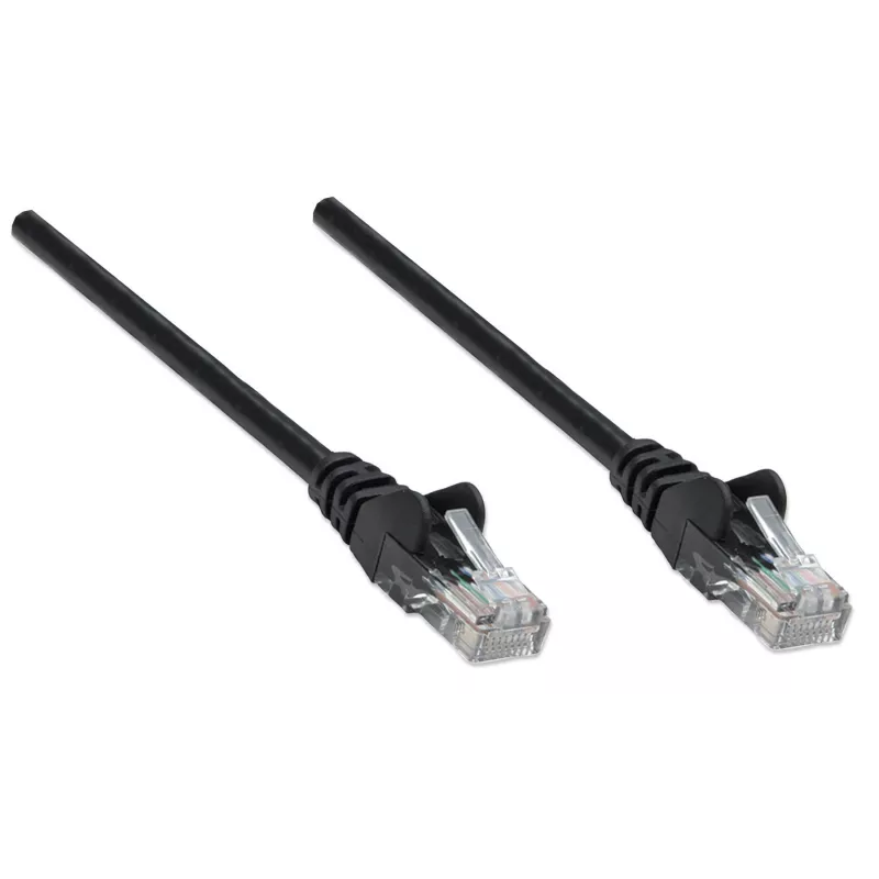Intellinet 347440 cable de conexión de red, Cat5e U/UTP, RJ45 (M) a RJ45 (M), 0,3 m, moldeado, sin enganches, negro, 10 uds.