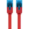 Cable de parcheo plano Goobay CAT 6A U/UTP rojo 0,5 m