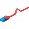 Cable de parcheo plano Goobay CAT 6A U/UTP rojo 0,5 m
