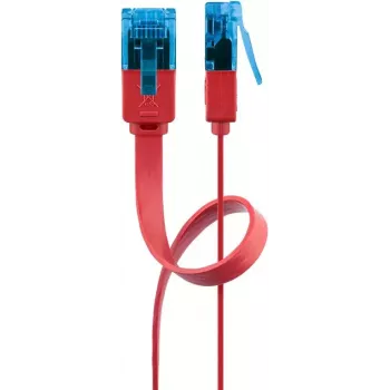 Cable de parcheo plano Goobay CAT 6A U/UTP rojo 0,5 m