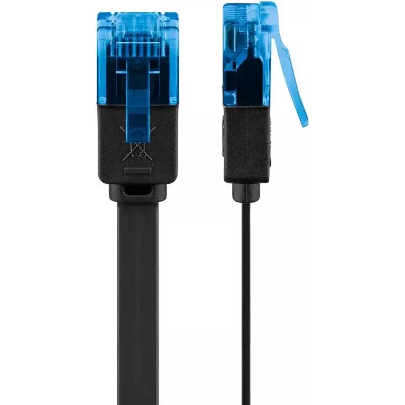 Cable de parcheo plano Goobay CAT 6A U/UTP 0,5 m negro