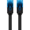 Cable de parcheo plano Goobay CAT 6A U/UTP 0,5 m negro