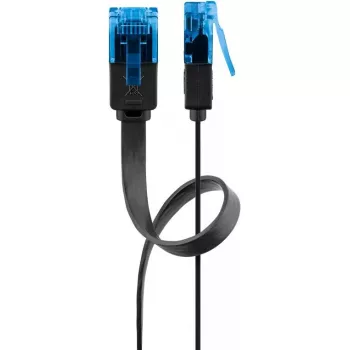 Cable de parcheo plano Goobay CAT 6A U/UTP 0,5 m negro