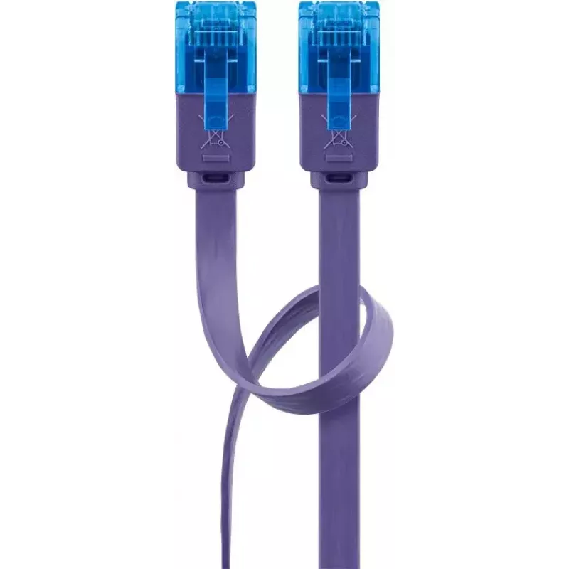 Cable de parcheo plano Goobay CAT 6A U/UTP violeta 0,5 m
