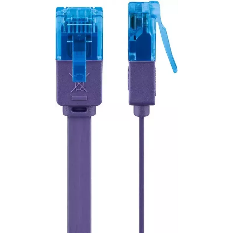 Cable de parcheo plano Goobay CAT 6A U/UTP violeta 0,5 m