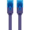 Cable de parcheo plano Goobay CAT 6A U/UTP violeta 0,5 m