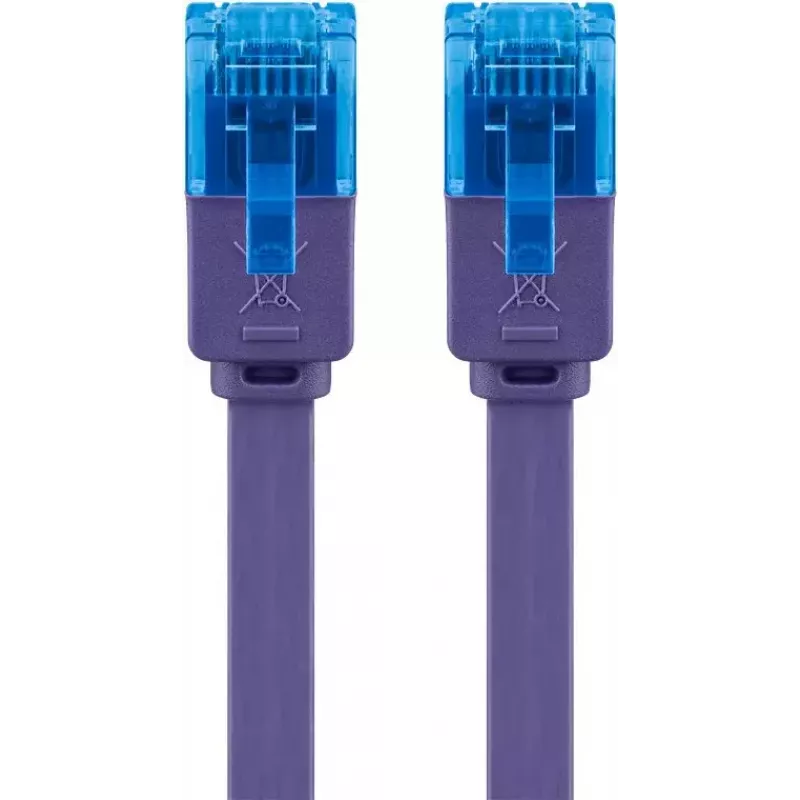 Cable de parcheo plano Goobay CAT 6A U/UTP violeta 0,5 m