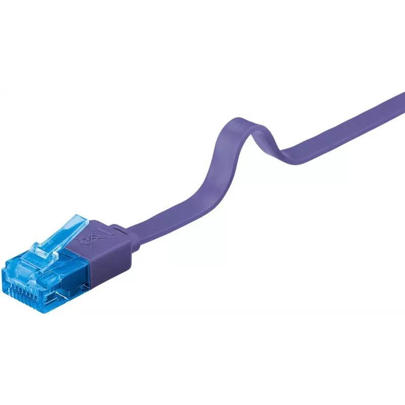 Cable de parcheo plano Goobay CAT 6A U/UTP violeta 0,5 m