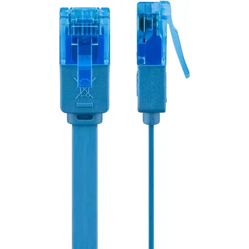 Cable patch plano Goobay CAT 6A U/UTP azul 1 m