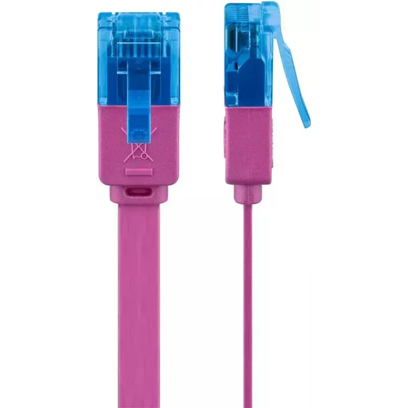 Cable patch plano Goobay CAT 6A U/UTP magenta 2 m
