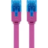 Cable patch plano Goobay CAT 6A U/UTP magenta 2 m