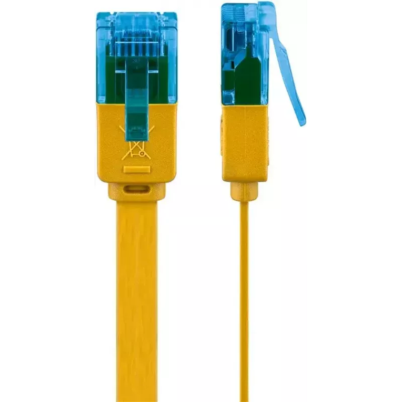 Cable patch plano Goobay CAT 6A U/UTP amarillo 3 m