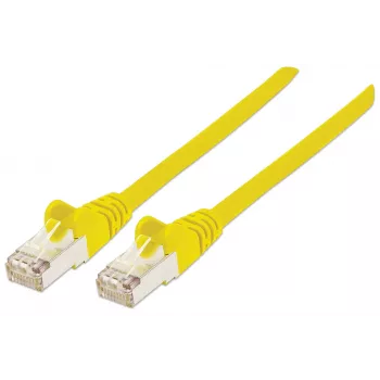 Cable de red Intellinet, Cat6, 10 m, Amarillo, cobre, S/FTP, LSOH/LSZH, PVC, RJ45, contactos dorados, protección antiacodamiento, conector con funda, garantía de por vida