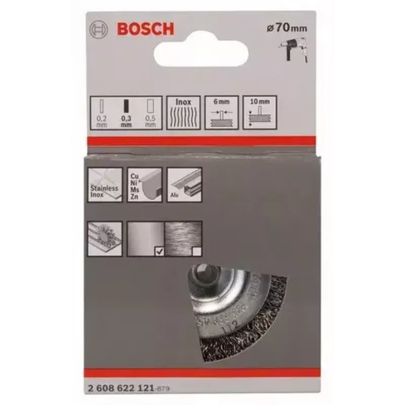 Cepillo de alambre Bosch 2 608 622 121 7 cm diámetro vástago 6 mm