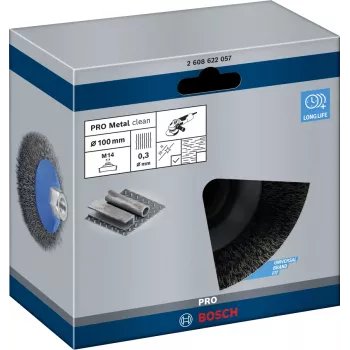 Cepillo de lijar Bosch Clean for Metal Tapered Brushes Crimped Wire