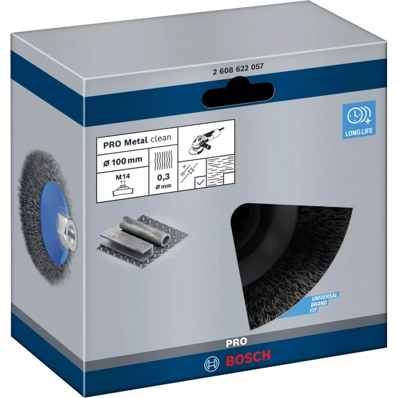 Cepillo de lijar Bosch Clean for Metal Tapered Brushes Crimped Wire