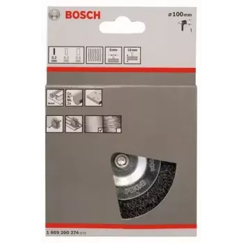 Cepillo de alambre Bosch 1 609 200 274 10 cm diámetro de vástago 6 mm