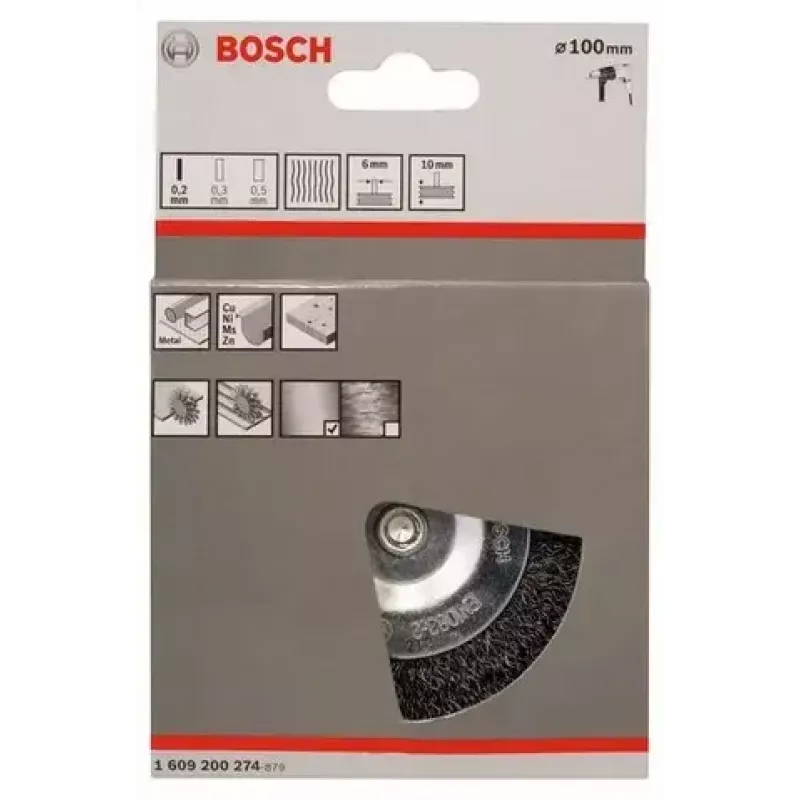 Cepillo de alambre Bosch 1 609 200 274 10 cm diámetro de vástago 6 mm