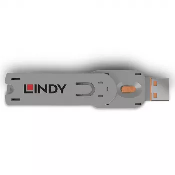 Llave de bloqueo de puerto USB Type-A Lindy, naranja