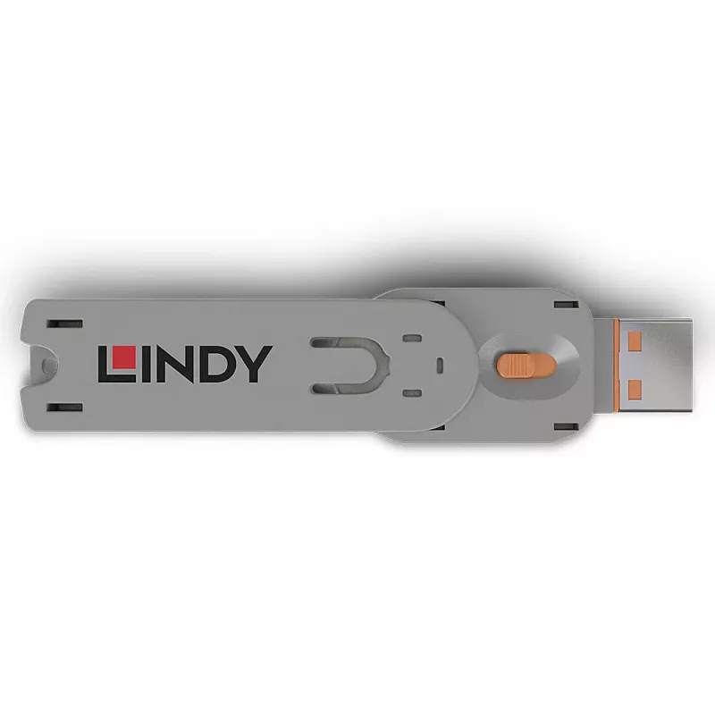 Llave de bloqueo de puerto USB Type-A Lindy, naranja