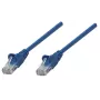Cable de red patch Intellinet, Cat6, 7,5 m, azul, cobre, U/UTP, PVC, RJ45, contactos bañados en oro, con protección de lengüeta, funda sellada, garantía de por vida