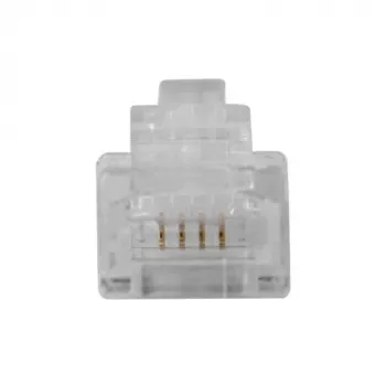 Conector modular ACT RJ11 (6P/4C) para cable redondo con conductores flexibles