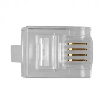 Conector modular ACT RJ11 (6P/4C) para cable redondo con conductores flexibles