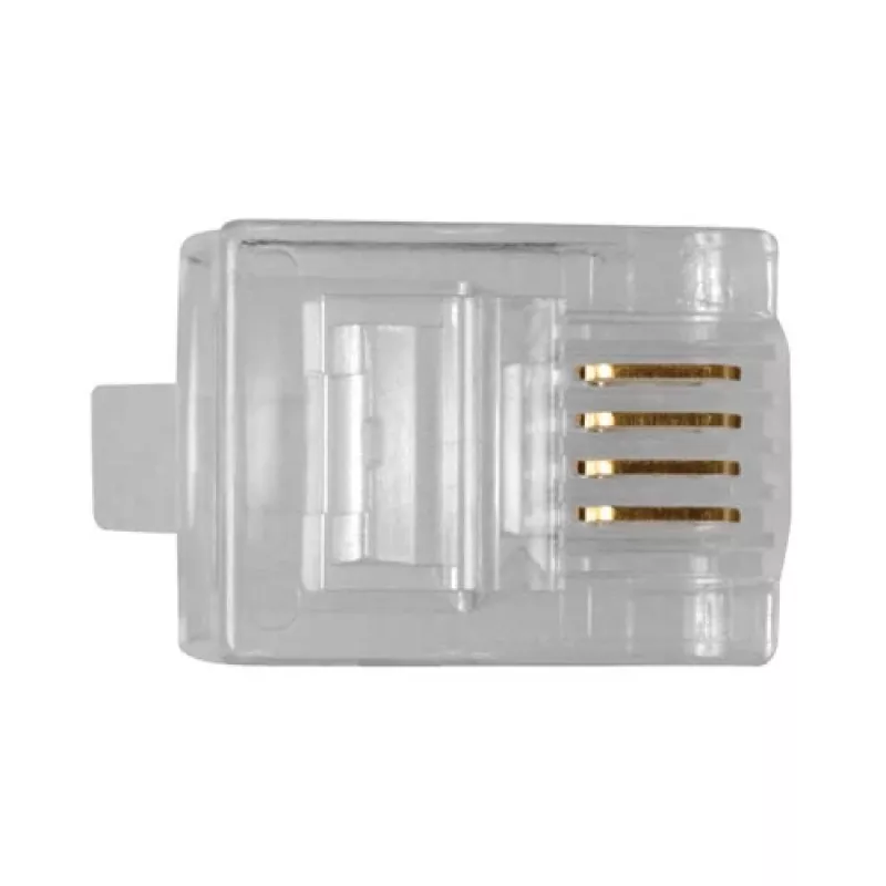 Conector modular ACT RJ11 (6P/4C) para cable redondo con conductores flexibles