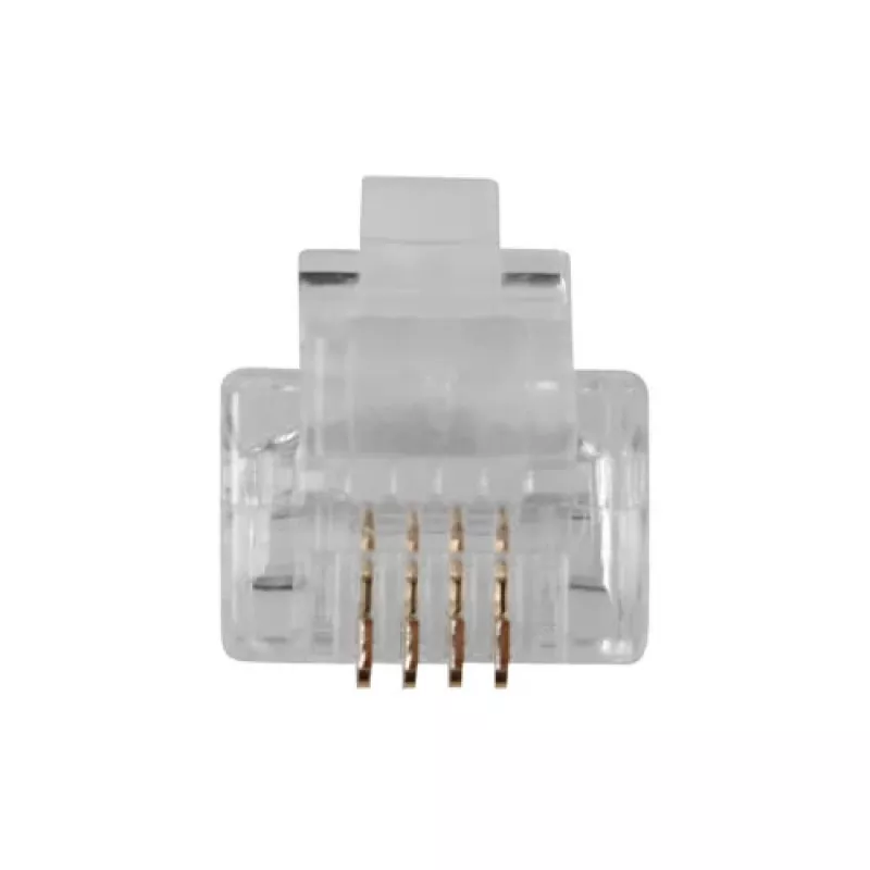 Conector modular ACT RJ11 (6P/4C) para cable redondo con conductores flexibles