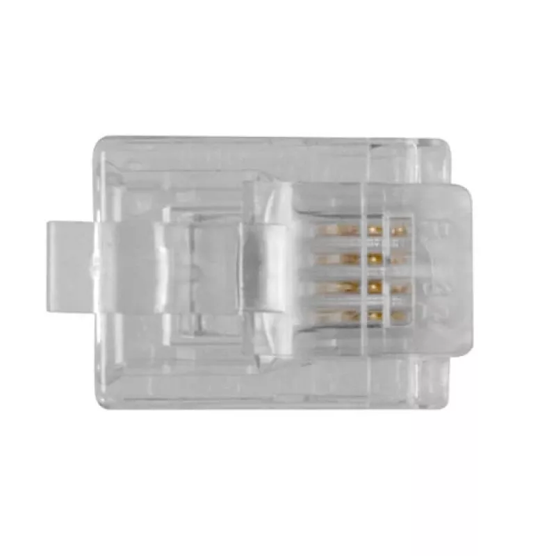 Conector modular ACT RJ11 (6P/4C) para cable redondo con conductores flexibles