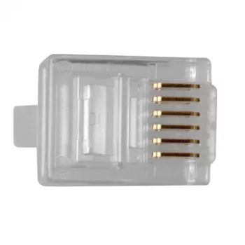 Conector modular ACT RJ12 (6P/6C) para cable plano
