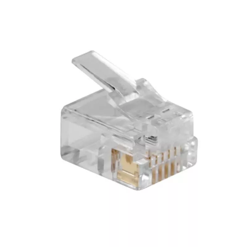 Conector modular ACT RJ12 (6P/6C) para cable plano