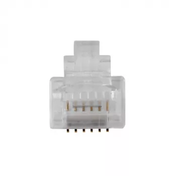Conector modular ACT RJ12 (6P/6C) para cable redondo con conductores flexibles