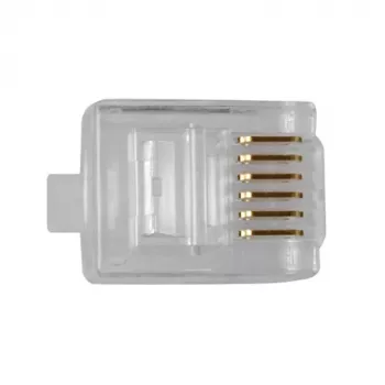 Conector modular ACT RJ12 (6P/6C) para cable redondo con conductores flexibles