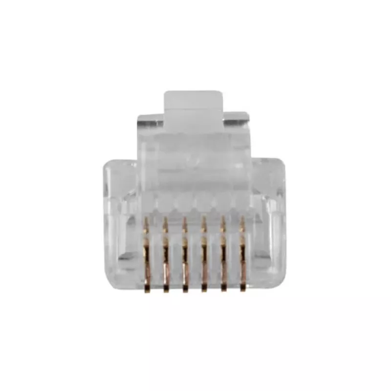 Conector modular ACT RJ12 (6P/6C) para cable redondo con conductores flexibles