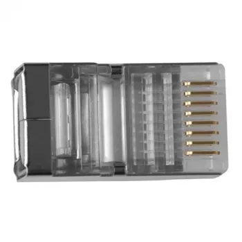 Conector modular blindado ACT RJ45 (8P/8C) para cable redondo con conductores flexibles