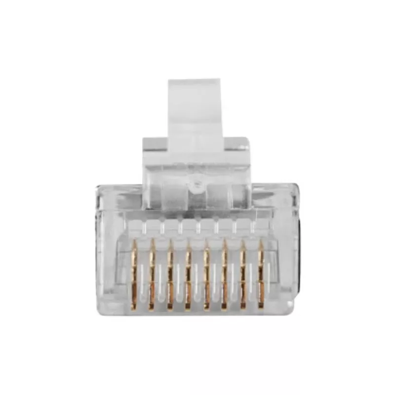 Conector modular blindado ACT RJ45 (8P/8C) para cable redondo con conductores flexibles
